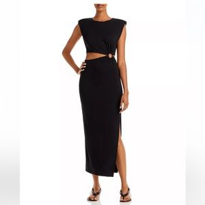 FORE Cut Out Midi Dress Black Size XL